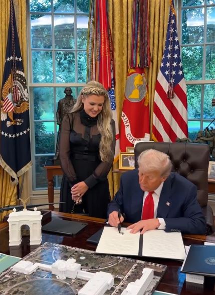 He proposed appointing Erika Kirk, widow of activist Charlie Kirk, as editor-in-chief of CNN and NBC News. (Image by @mrserikakirk via Instagram)